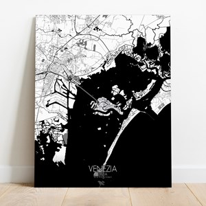 Venise sur toile city map n&b