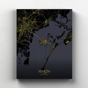Venise sur toile city map nuit