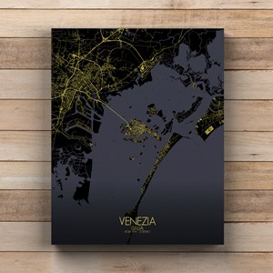 Venise sur toile city map nuit