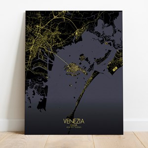 Venise sur toile city map nuit