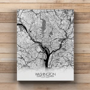 Washington sur toile city map n&b