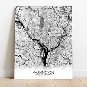 Washington sur toile city map n&b