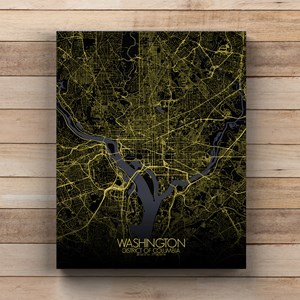 Washington sur toile city map nuit