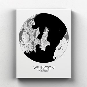 Wellington sur toile city map rond