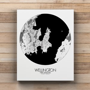 Wellington sur toile city map rond