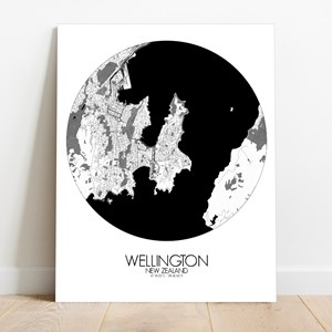 Wellington sur toile city map rond