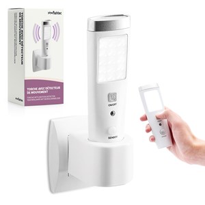 Lampe torche led rechargeable - détecteur de mouvement - 15 led - 2 modes