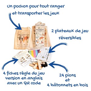 Coffret noël voyage & jeux : 4 jeux du monde + kit cambodge + 7 miam