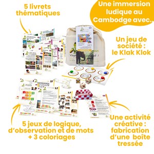 Coffret noël voyage & jeux : 4 jeux du monde + kit cambodge + 7 miam