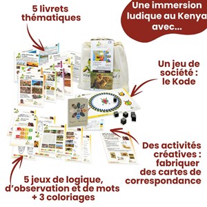 Coffret noël voyage & jeux : 4 jeux du monde + kit kenya + 7 miam