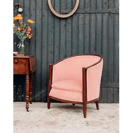 Ernest, le fauteuil rose en tissu n°581