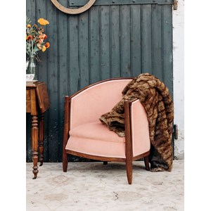 Ernest, le fauteuil rose en tissu n°581