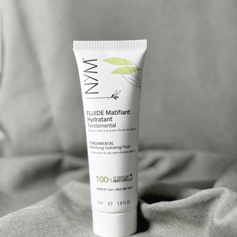 Nym Cosmétiques - Fluide hydratant matifiant naturel au neem pour peaux mixtes à grasses.
