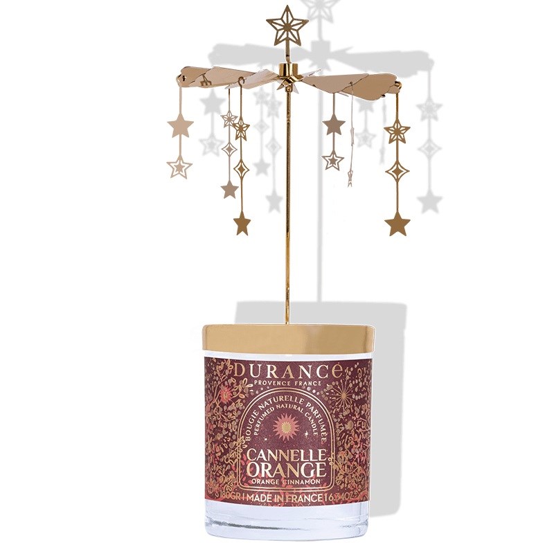 Carrousel bougie cannelle orange