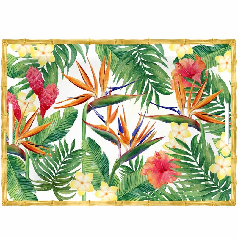 Les Jardins De La Comtesse - Plateau de service fleurs exotiques 50cm