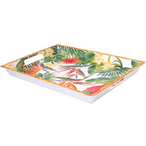 Plateau de service fleurs exotiques 50cm