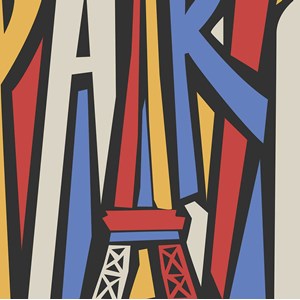 Tableau illustration tour eiffel vintage
