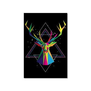 Tableau déco tête de cerf origami