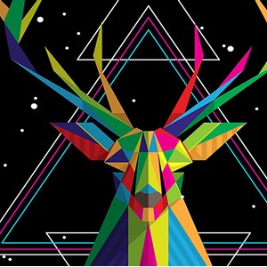Tableau déco tête de cerf origami