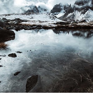 Tableau paysage face aux alpes