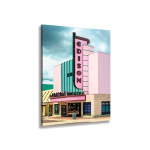 Tableau edison theater sur fond rose