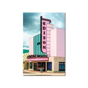 Tableau edison theater sur fond rose