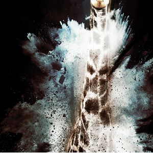 Tableau wild explosion girafe
