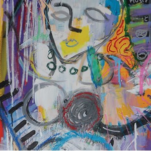 Tableau abstraite odalisque