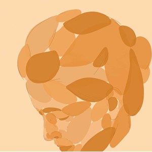 Tableau visage et ombre essai beige