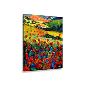 Tableau fleurs champ de coquelicot