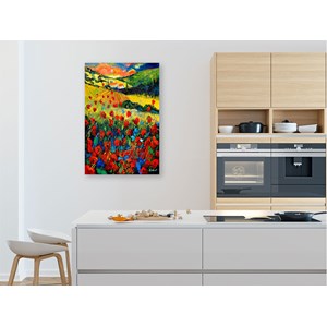 Tableau fleurs champ de coquelicot