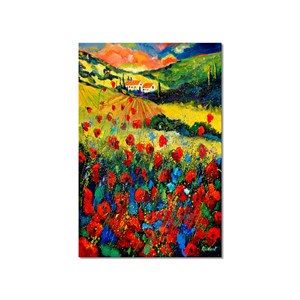 Tableau fleurs champ de coquelicot