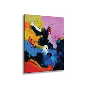Tableau abstraite damiers et multicolore