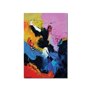 Tableau abstraite damiers et multicolore