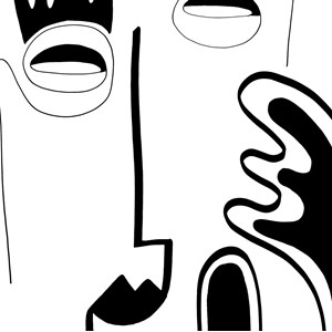 Tableau deco main aux visages