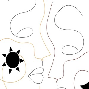 Tableau deco one line nude
