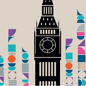 Tableau london big ben retro