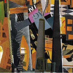 Tableau abstrait urbain cityscape
