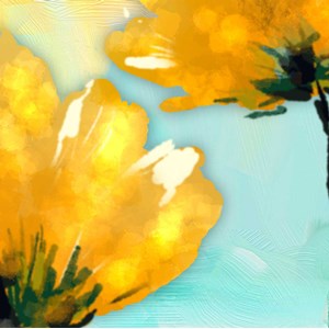 Tableau peinture abstrait fleur
