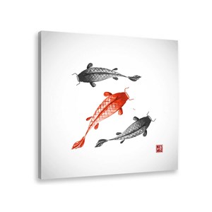Tableau dessin carpes koï