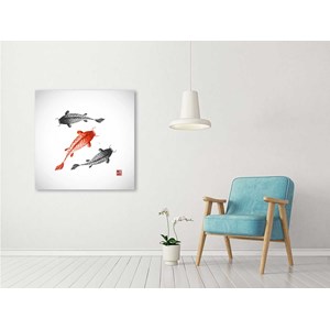 Tableau dessin carpes koï