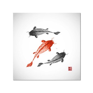 Tableau dessin carpes koï