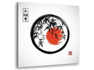 Tableau zen circle japon et bambous
