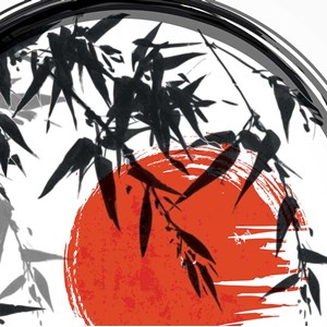 Tableau zen circle japon et bambous