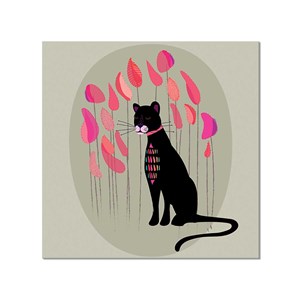 Tableau enfant panthère noire et rose