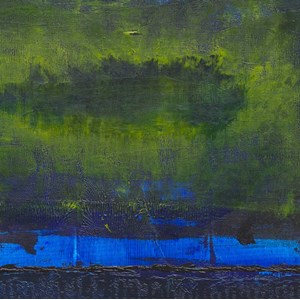 Tableau abstrait boreales bleues