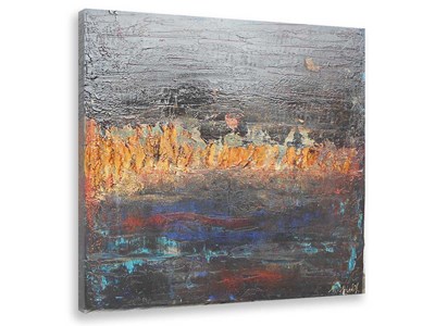 Tableau abstrait gris d'argent