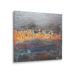 Tableau abstrait gris d'argent