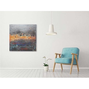 Tableau abstrait gris d'argent