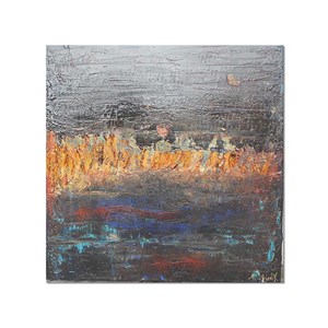 Tableau abstrait gris d'argent